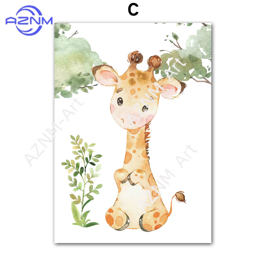 1/6pcs Watercolor Animal Nurse - Watercolor Poster Print ulasan dan harga