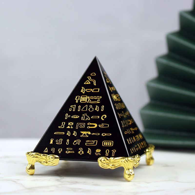 Egypt Crystal Obsidian Pyramid - Home Decor Egypt ulasan dan harga