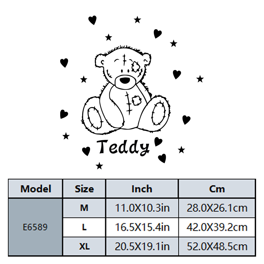 1PC Romantic Teddy bear Custom - Home Decor Wall Stickers ulasan dan harga