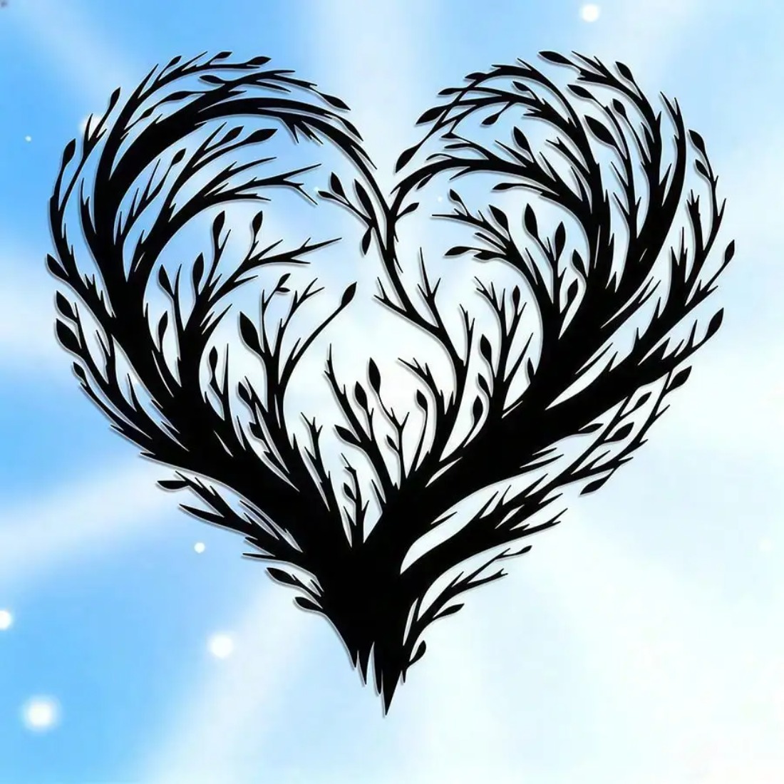 Heart Shaped Leaf Metal Wall A - Home Decor Wall Panels ulasan dan harga