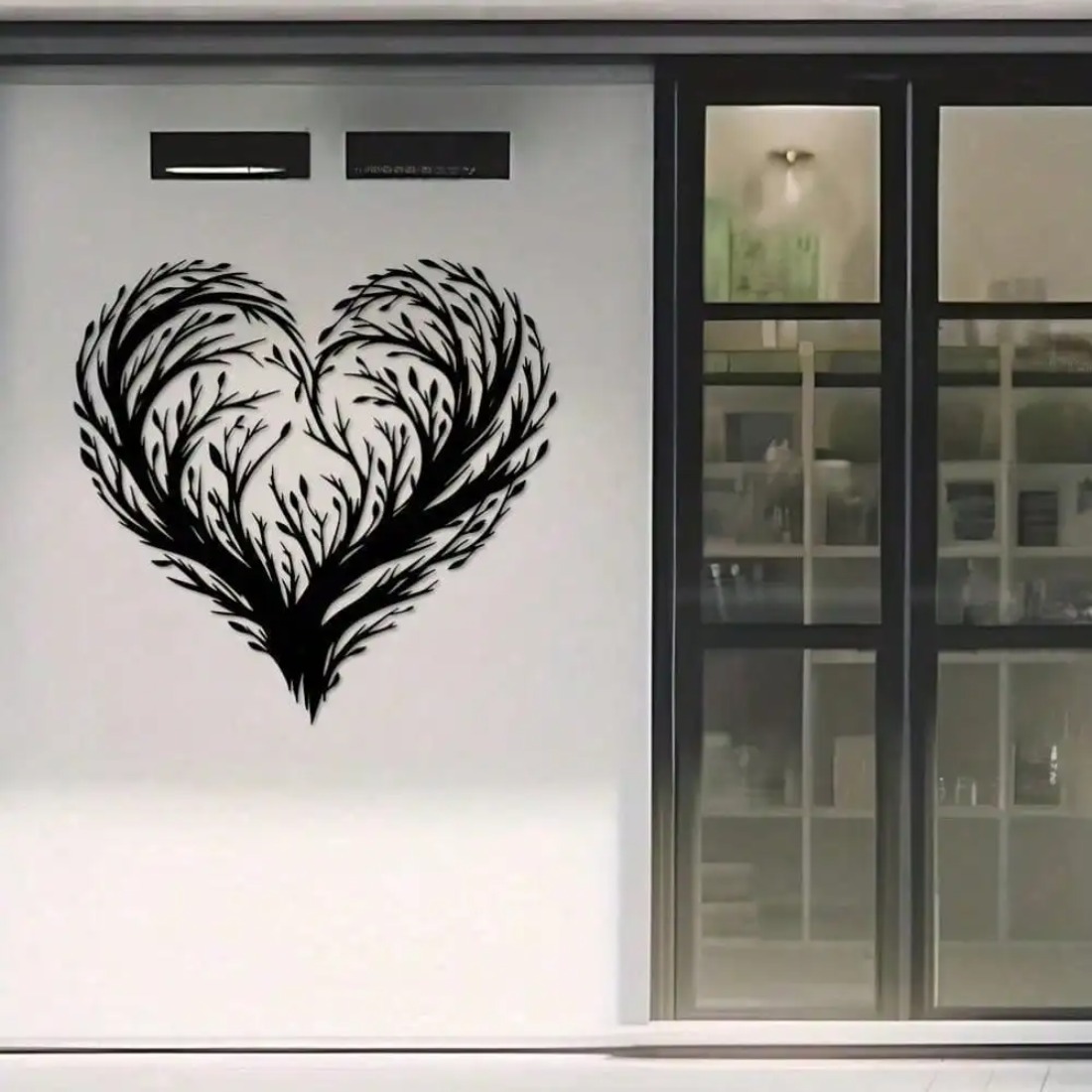 Heart Shaped Leaf Metal Wall A - Home Decor Wall Panels ulasan dan harga