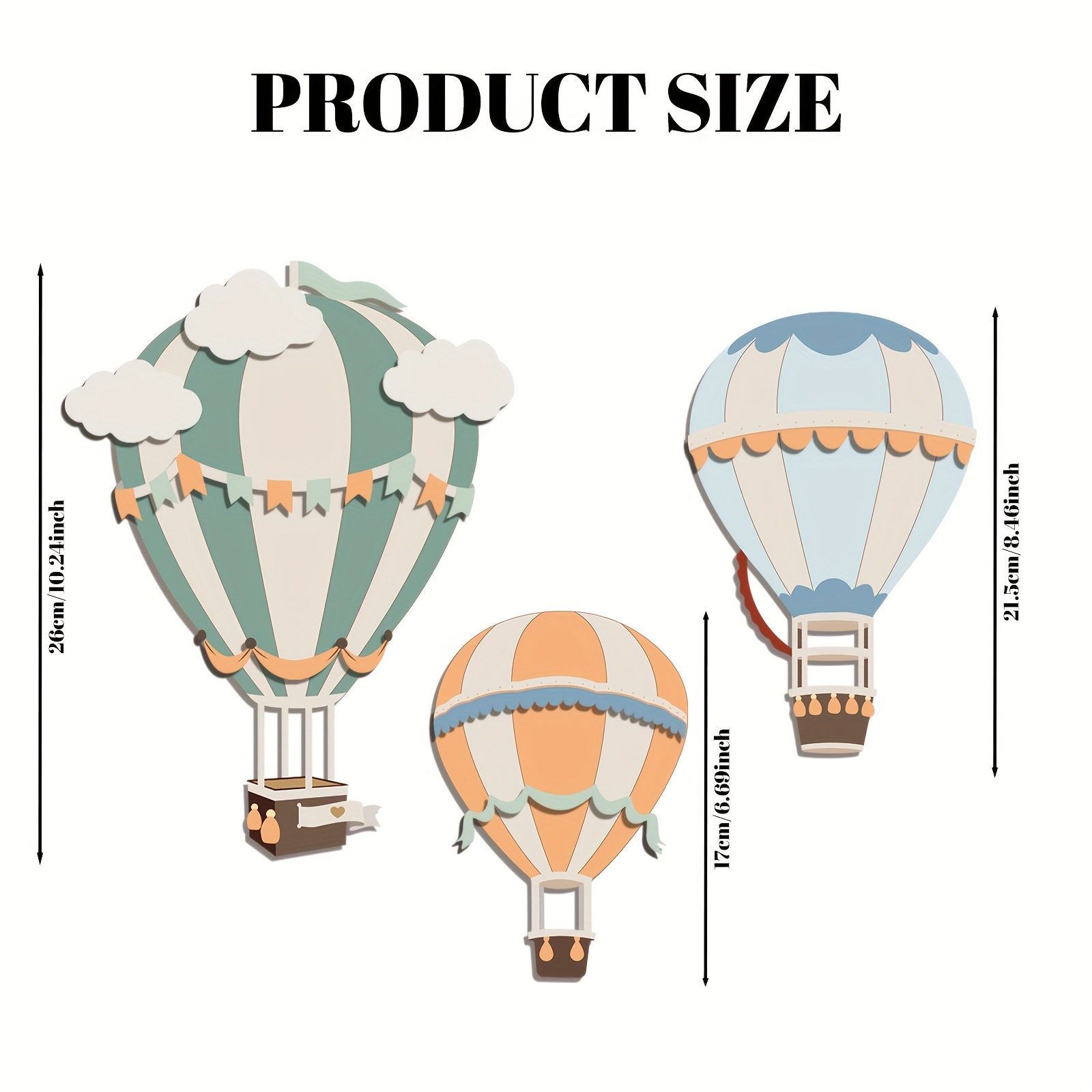3D Cute Colorful Hot Air Ballo - Home Decor Etsy ulasan dan harga