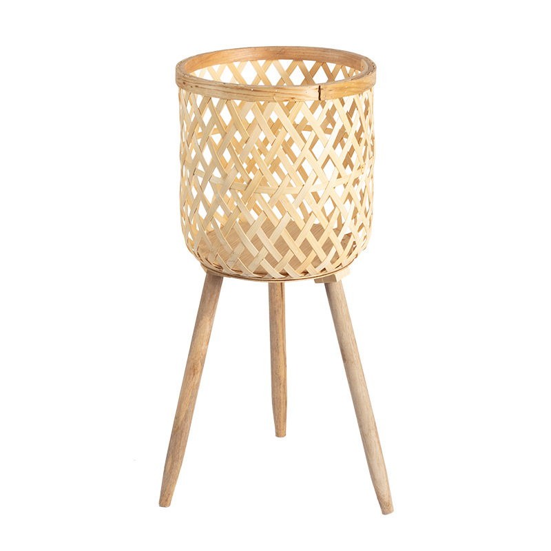 Bamboo Flowerpot Wooden Plant  - Rattan Plant Basket ulasan dan harga