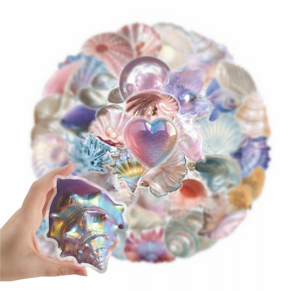 50pcs Cartoon Shell Graffiti S - Home Decor Wall Panels ulasan dan harga