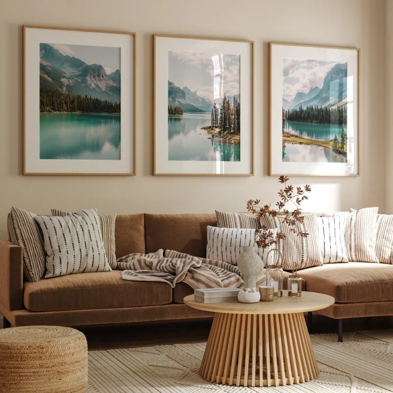 Canada Mountain Lake Poster Sc - Watercolor Poster Print ulasan dan harga