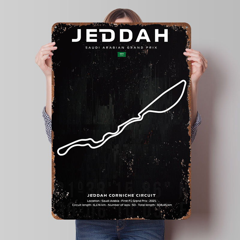 Jeddah Circuit Map Poster Cust - Home Decor Jeddah ulasan dan harga