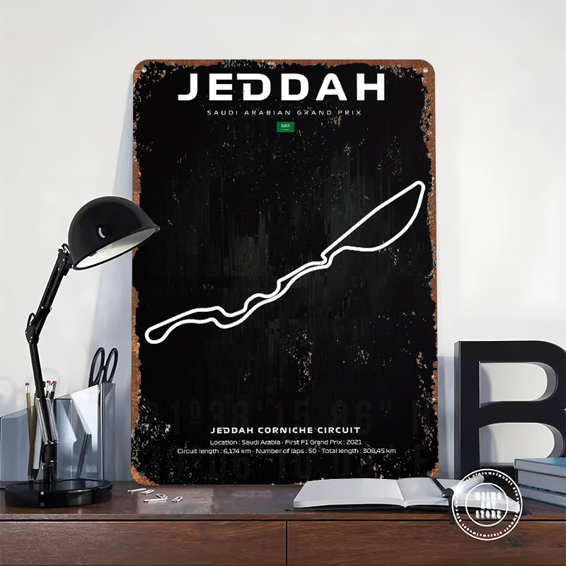 Jeddah Circuit Map Poster Cust - Home Decor Jeddah ulasan dan harga