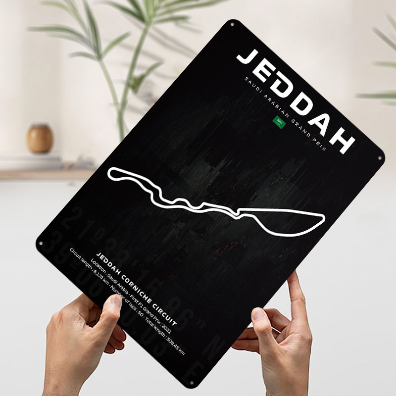 Jeddah Circuit Map Poster Cust - Home Decor Jeddah ulasan dan harga