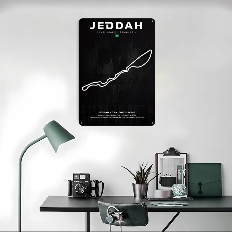 Jeddah Circuit Map Poster Cust - Home Decor Jeddah ulasan dan harga