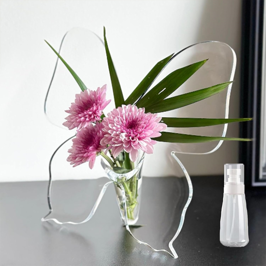 Transparent Butterfly Acrylic  - Home Decor Vase ulasan dan harga