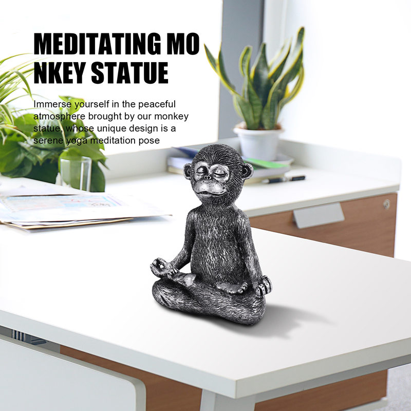 Meditating Monkey Statue Resin - Home Decor Statue ulasan dan harga