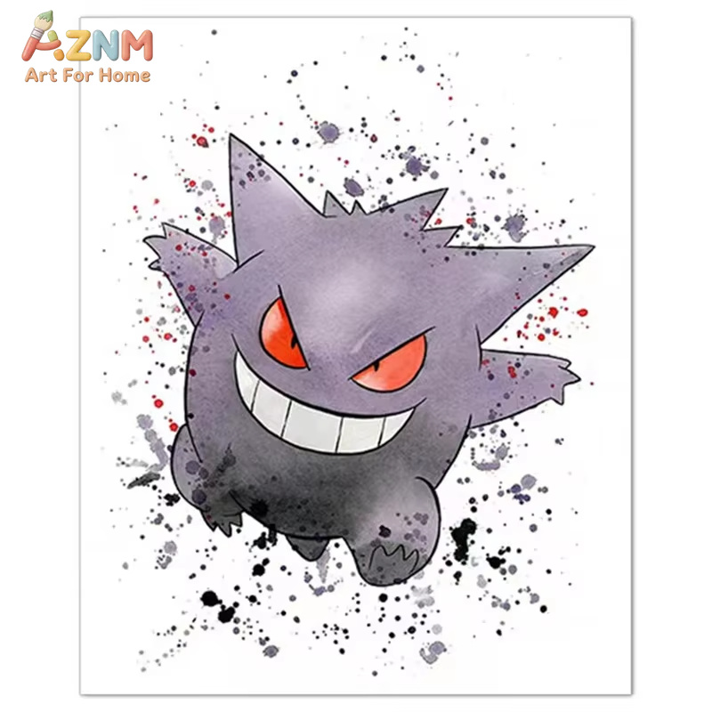 1PC ，Anime Pokemon Canvas Pain - Watercolor Poster Print ulasan dan harga