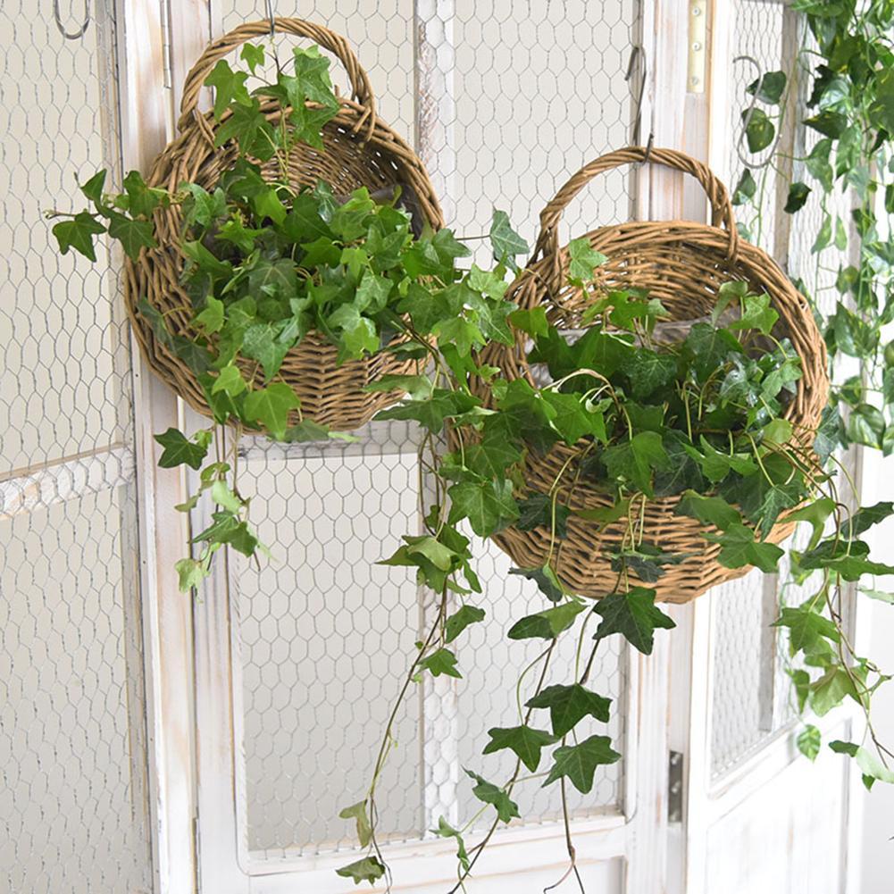 Hand Made Wicker Rattan Flower - Rattan Plant Basket ulasan dan harga