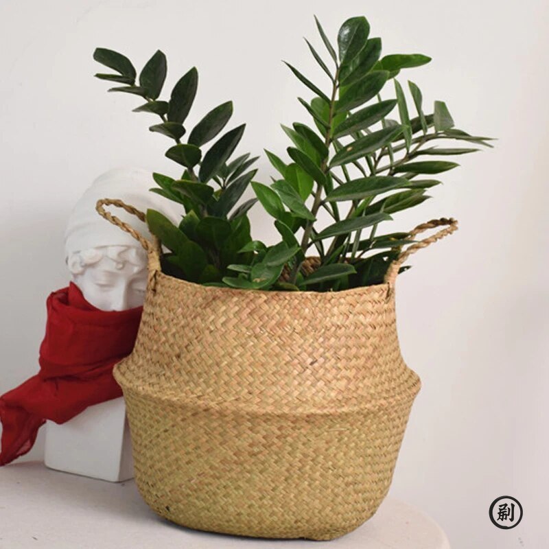 Wicker Basket Toy Organizer Fo - Rattan Plant Basket ulasan dan harga