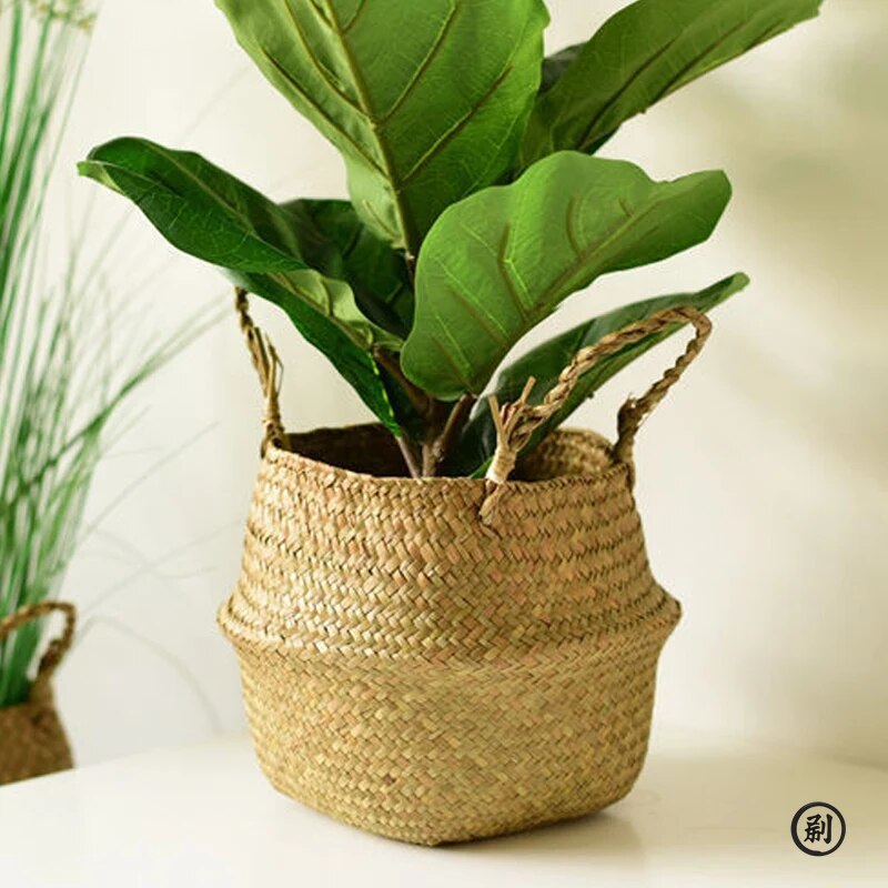 Wicker Basket Toy Organizer Fo - Rattan Plant Basket ulasan dan harga